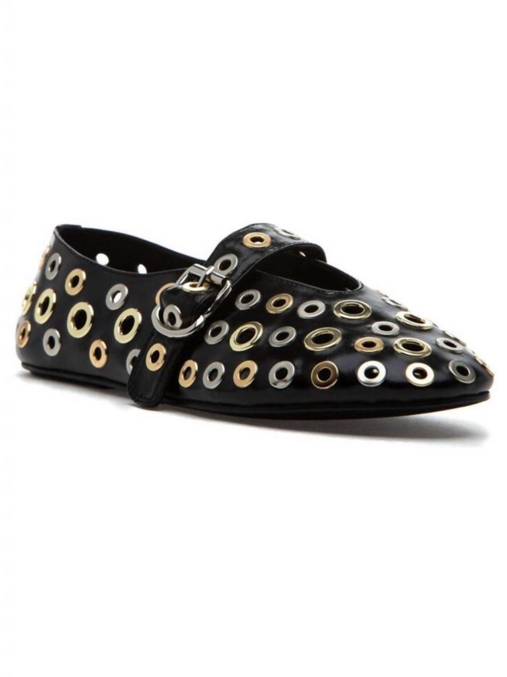 Jeffrey Campbell Black Grommet Mary Jane Flats - Picture 2 of 7